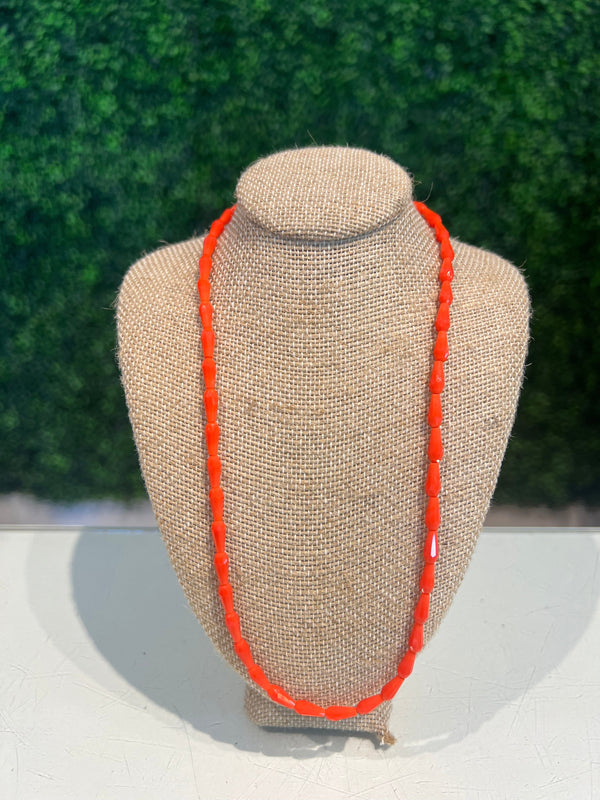 Orange small beaded necklace