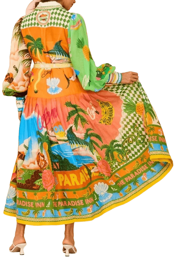 Paradise Inn printed maxi dress