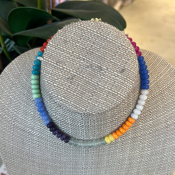 Rainbow rondelle necklace