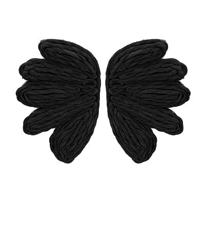 Black raffia wing earring
