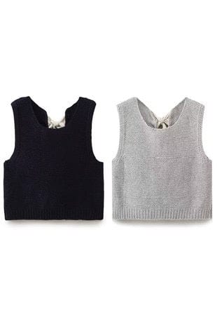 Grey back bow sweater vest