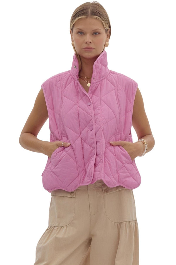 Bubblegum pink scalloped vest