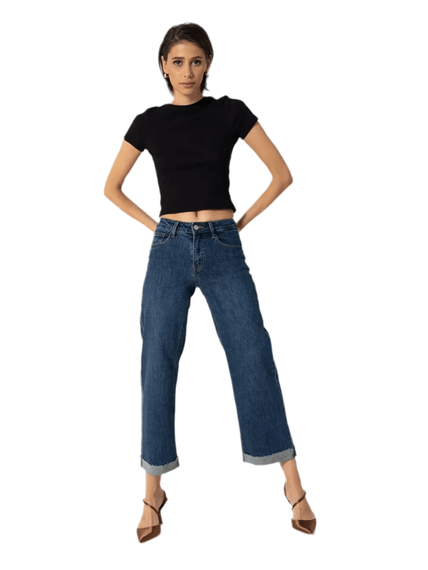 Blue Florine wide cuffed jeans