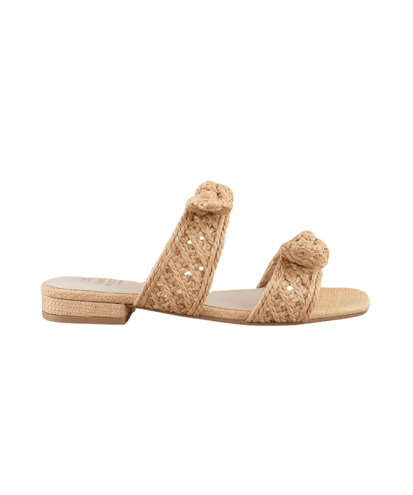 Raffia double bow sandal