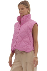 Bubblegum pink scalloped vest