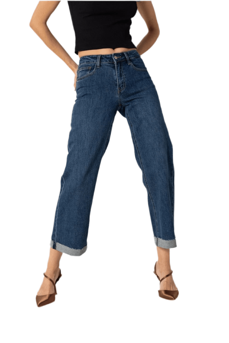 Blue Florine wide cuffed jeans