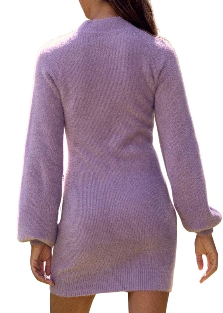 Lavender fuzzy sweater dress