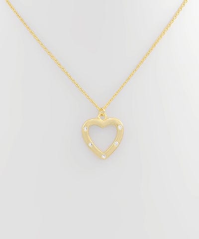 Gold heart pave necklace