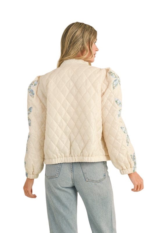 Vanilla Cream Quilted Floral Jacket