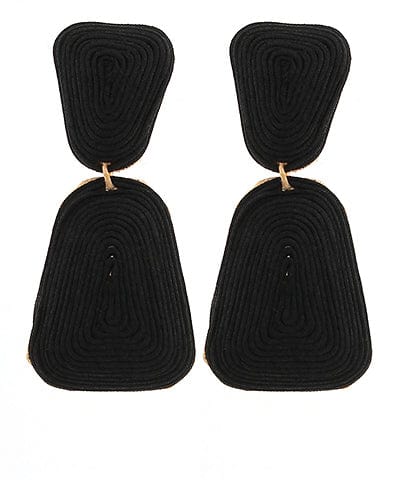 Black double abstract ribbon earring