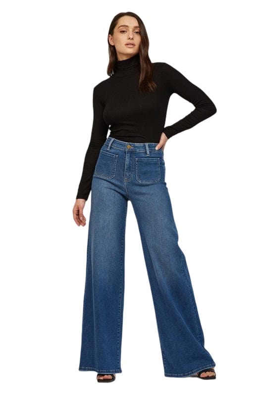 High rise relax pocket front jeans