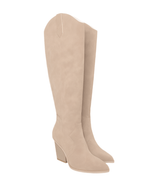 Taupe pointed boots