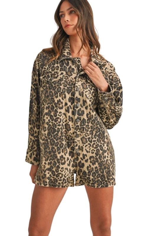 Leopard relaxed romper