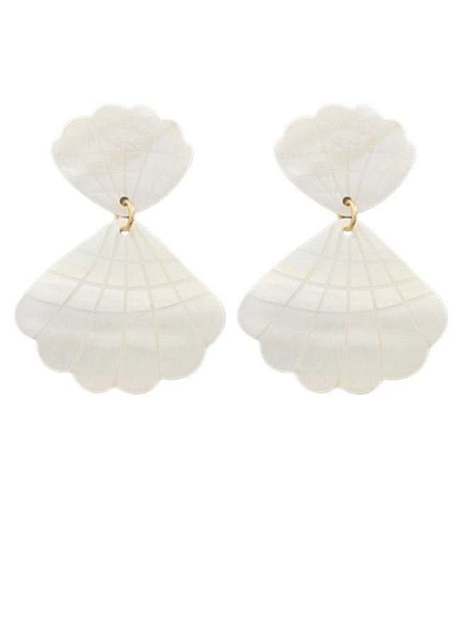 Mother of pearl double shell earring