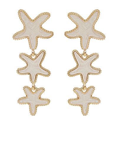 White Acrylic starfish drop earring