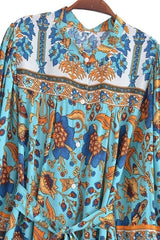 Light blue Aztec long sleeved mini dress
