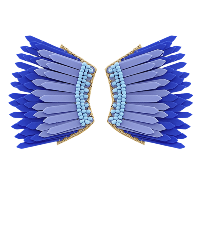 Blue and periwinkle mini Angel wing earring