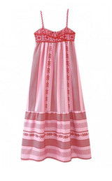 Pink crochet maxi dress