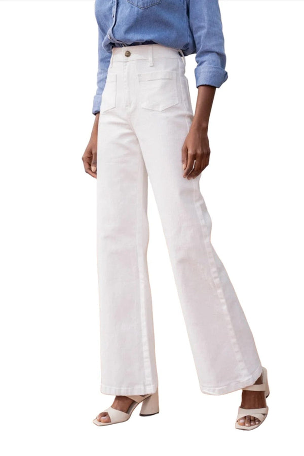 White Gaspard Wide Leg Denim