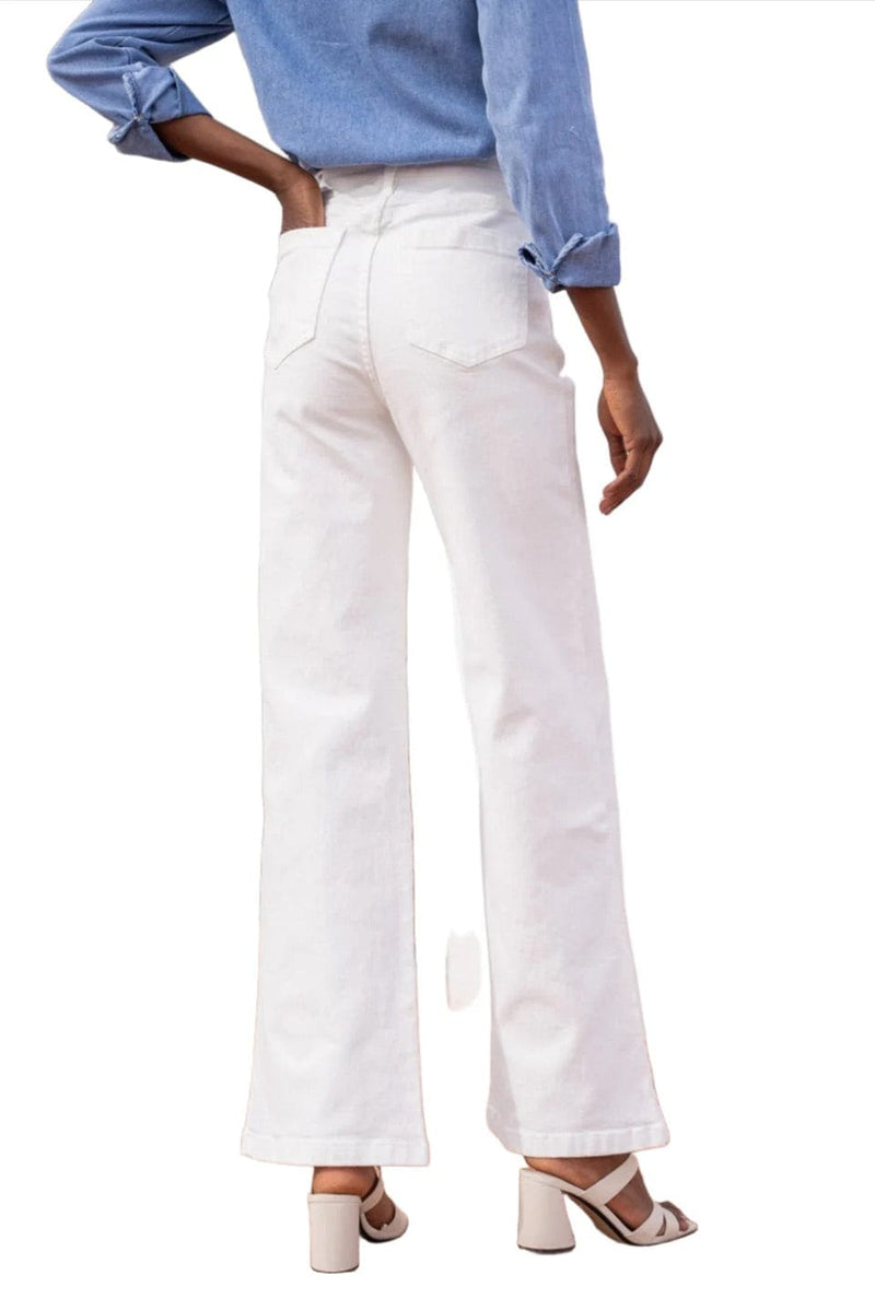 White Gaspard Wide Leg Denim