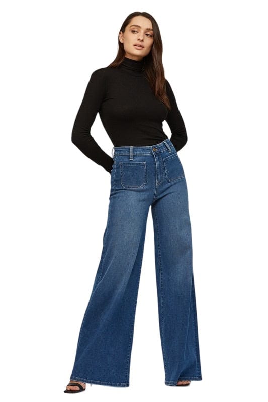 High rise relax pocket front jeans