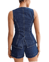 Denim vest short set