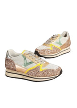 Gold and yellow glitter sneakers