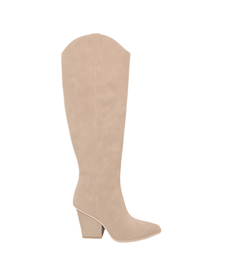 Taupe pointed boots