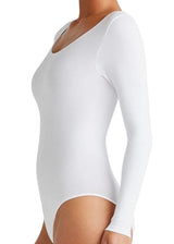 White long sleeve seamless shaping bodysuit