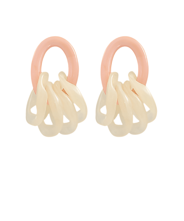 Blush and acrylic link earring