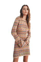 Mauve multicolor knit dress