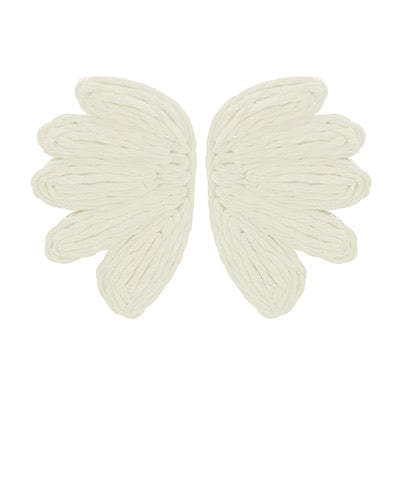 Ivory raffia wing earring