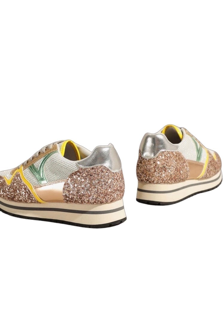Gold and yellow glitter sneakers