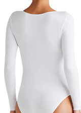 White long sleeve seamless shaping bodysuit