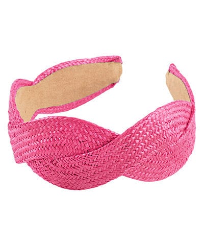 Hot pink rattan scalloped headband