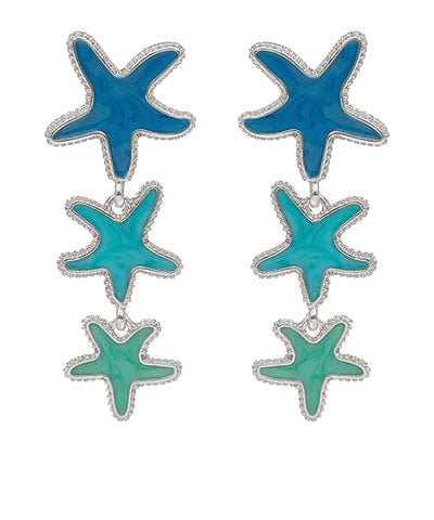 Blue Acrylic starfish drop earring