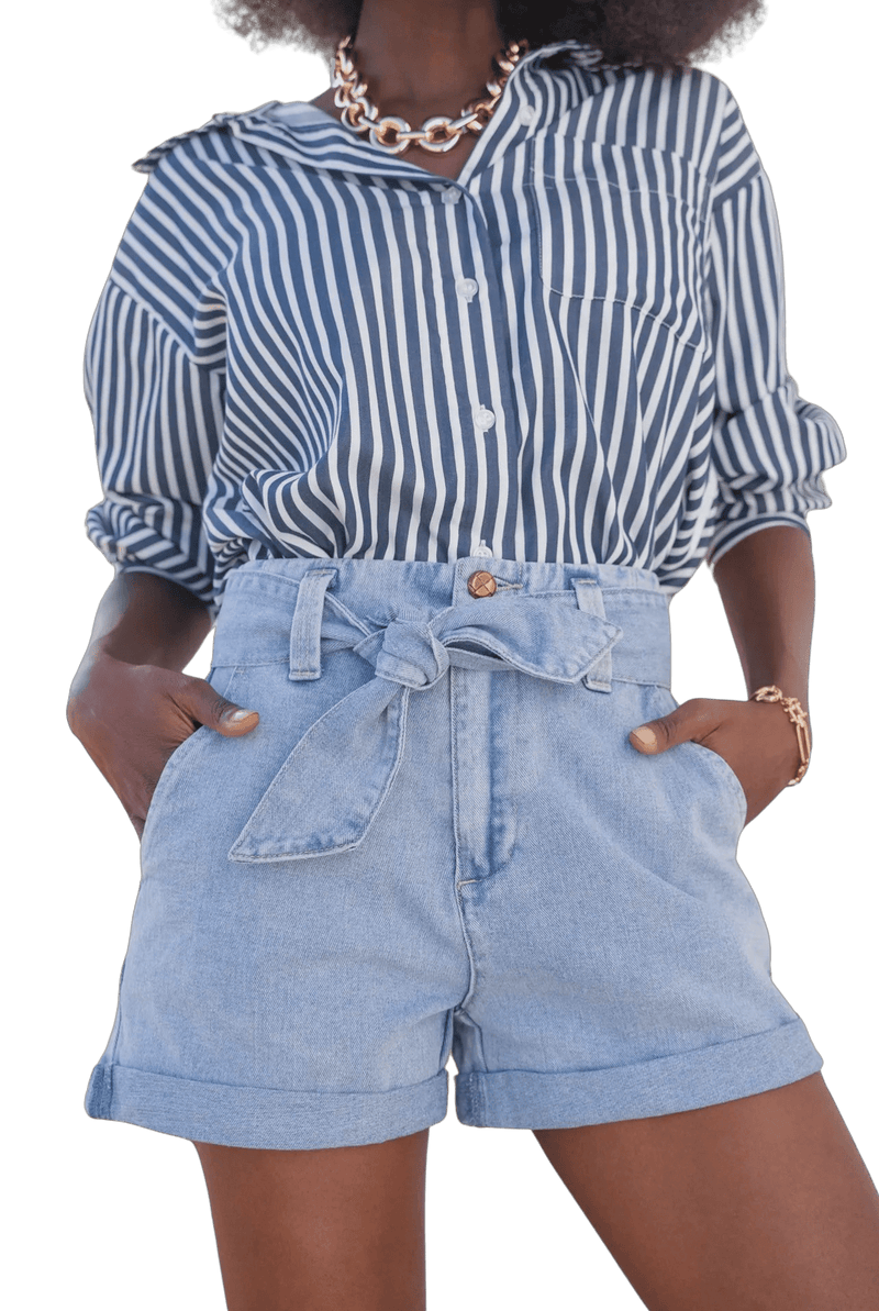 Lucy tie waist denim short