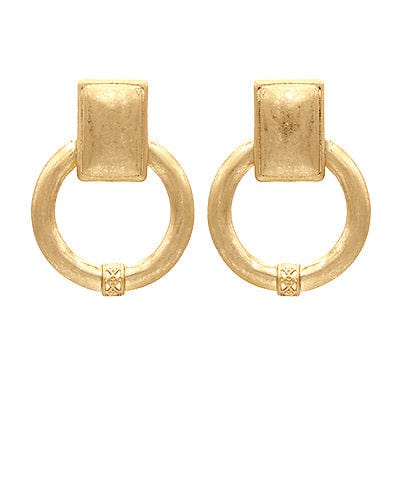 Vintage gold door knocker earring