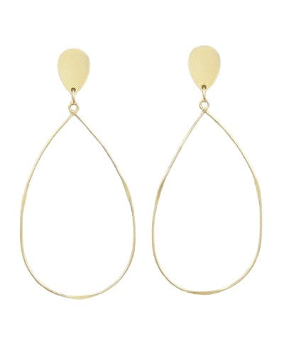 Gold wire teardrop earring