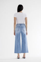 Light blue high rise wide leg Jean