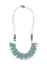 Aqua coconut beads necklace