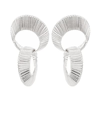 Silver antique double circle earring