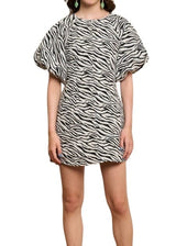 Stevie zebra print mini dress