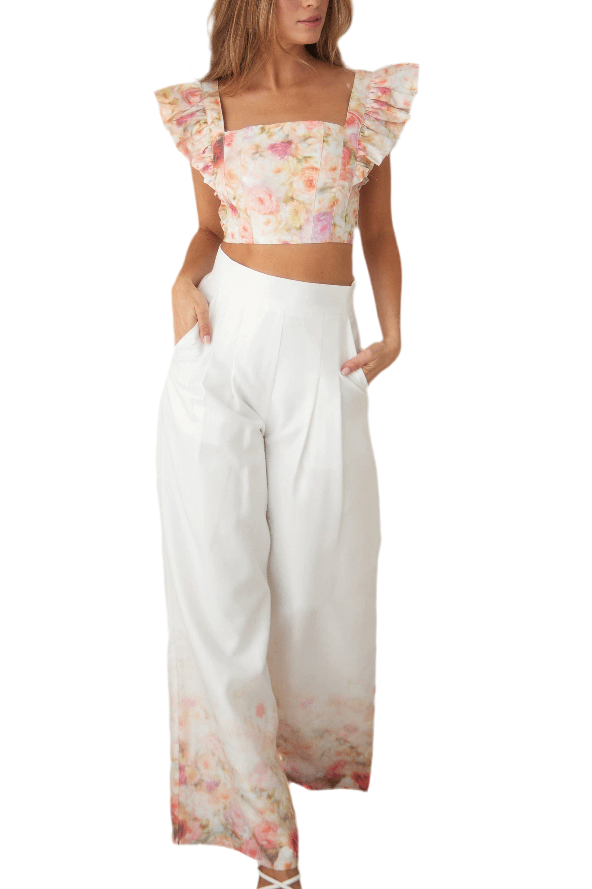 パンツ louren flower jacquard half pants Floerns Men's Drawstring Waist Floral Jacquard Straight Leg