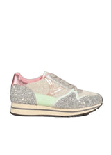 Mint pink and silver glitter sneakers