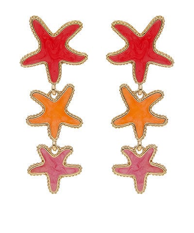 Coral Acrylic starfish drop earring