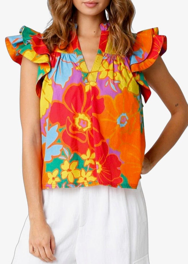 Tropical floral blouse