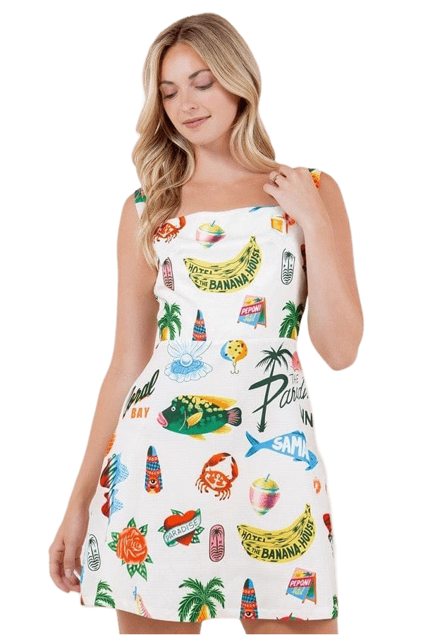 Paradise square neck mini dress