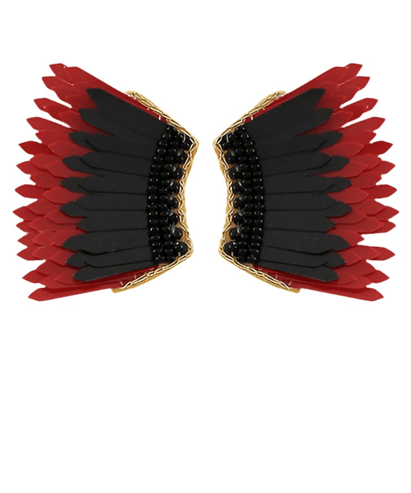 Black and red mini Angel wing earring