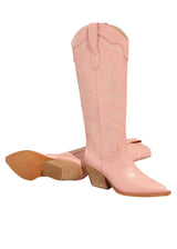 Pink western boot